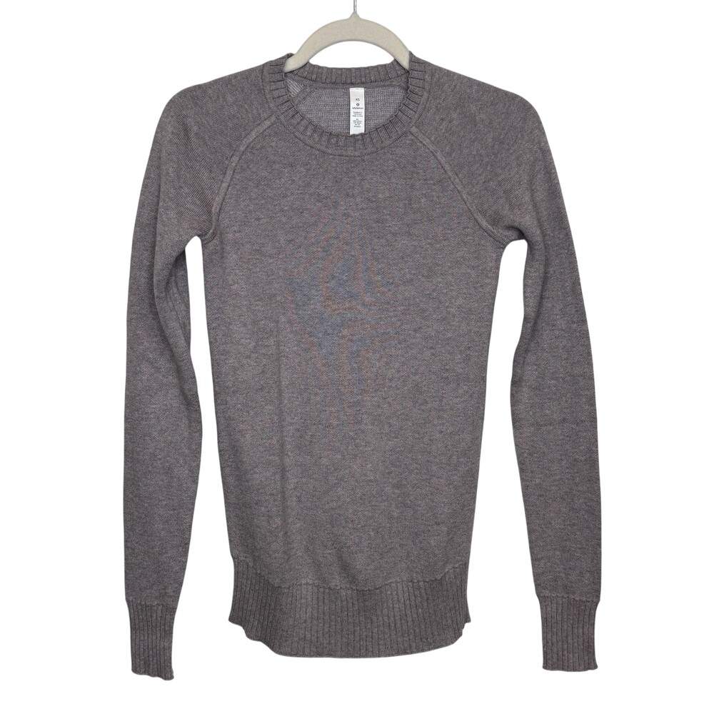 Lululemon Still Lotus Sweater Womens XS Lilac Gray Reversible Cotton Yak